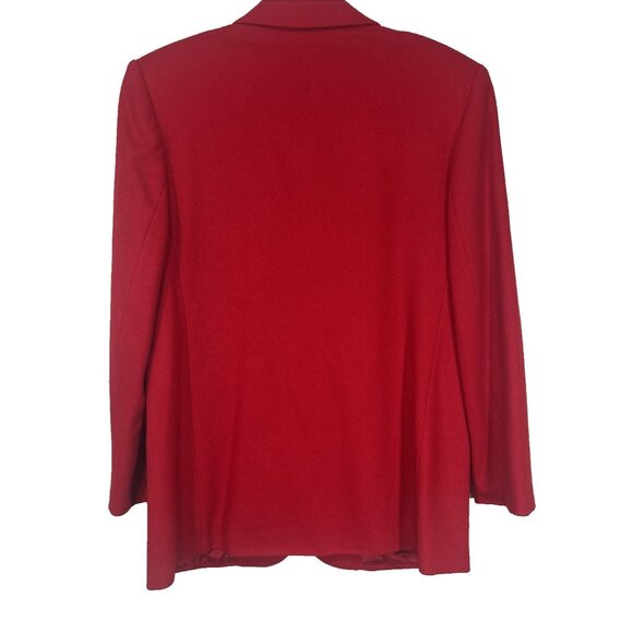 Vintage Koret Red Wool Blazer Womens 16 Lined Jacket Made in Korea Classic Retro - Picture 5 of 11